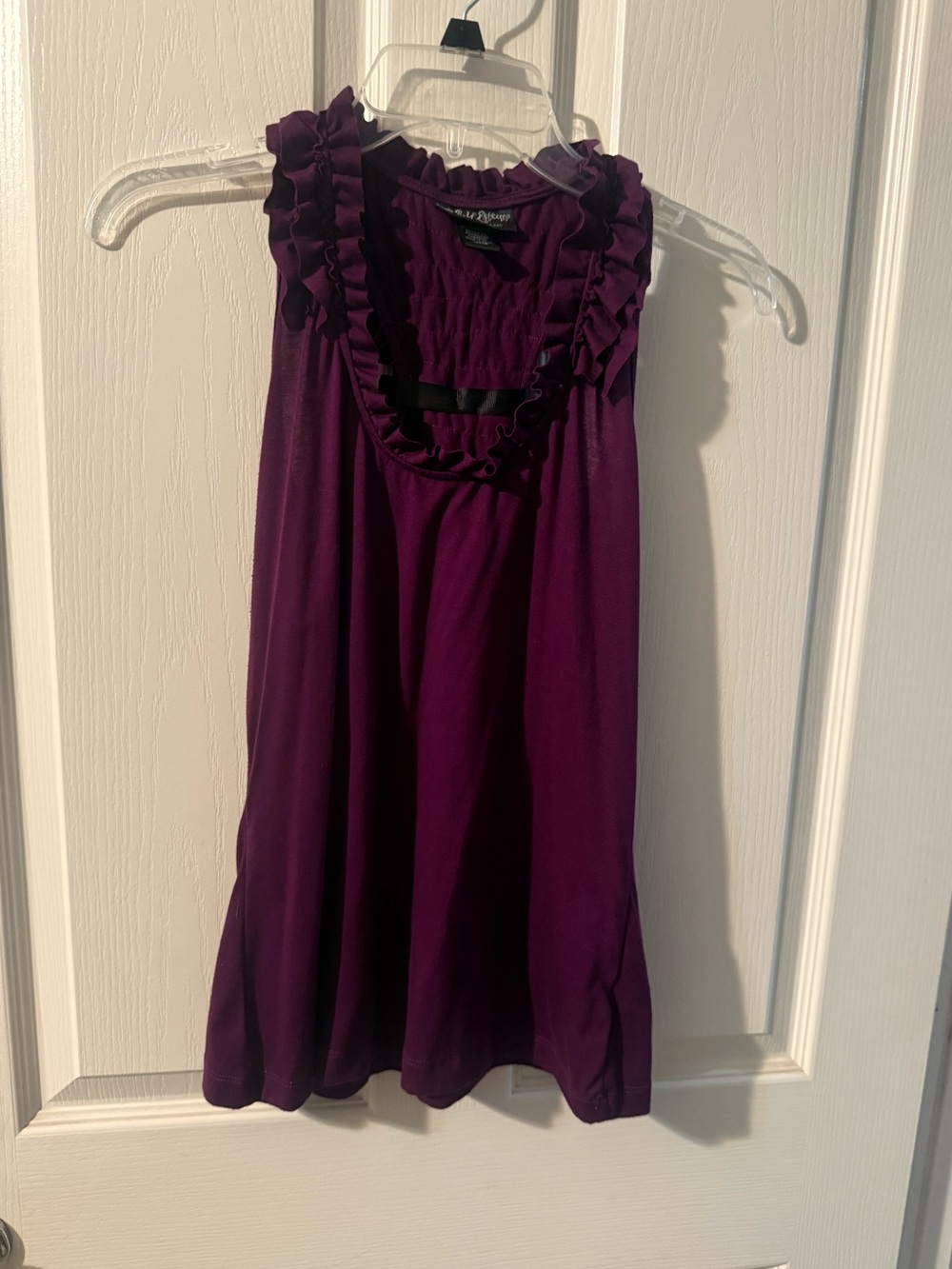 Self Esteem Purple Ruffled Sleeveless Camisole